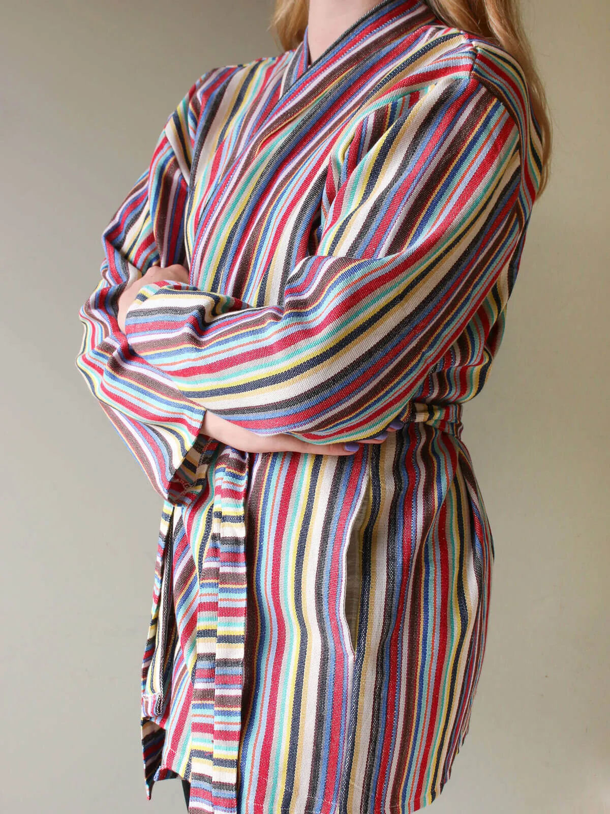 Handwoven Cotton Jacket, Rainbow