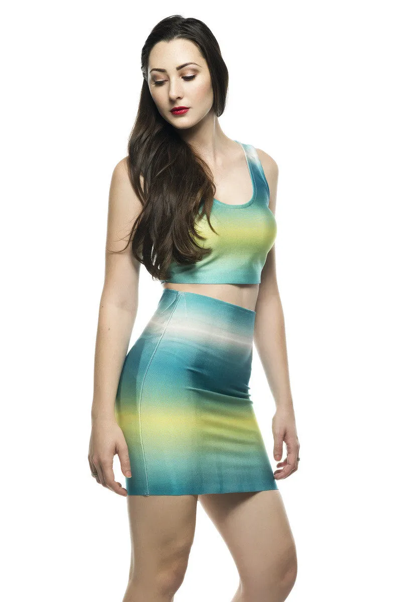 Hats Off Ombre Print Bandage 2 Piece Set