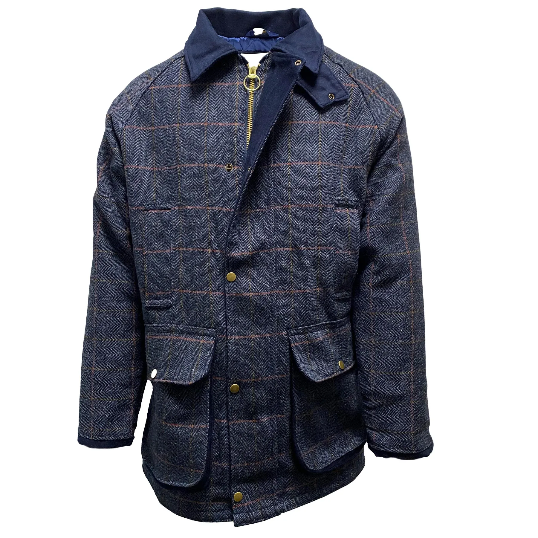 Hazy Blue Mens Derby Tweed Waterproof Jacket