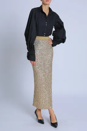 Holiday Sequence Pull On Pencil Skirt