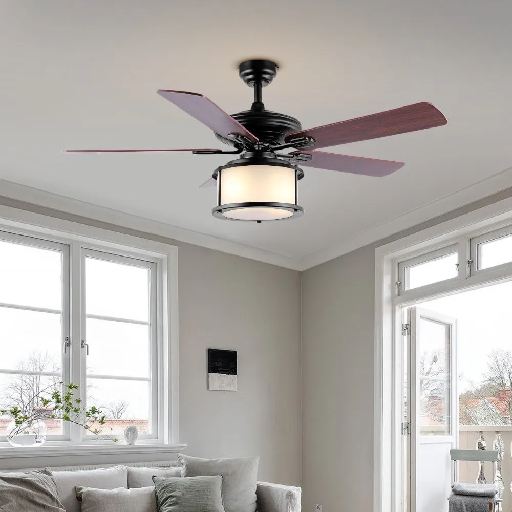 Holly 52" Bohemian Farmhouse Iron LED CEILING FAN