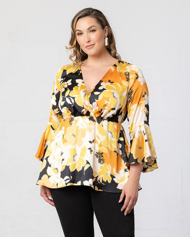 Honey Satin Bell Sleeve Top - Sale!