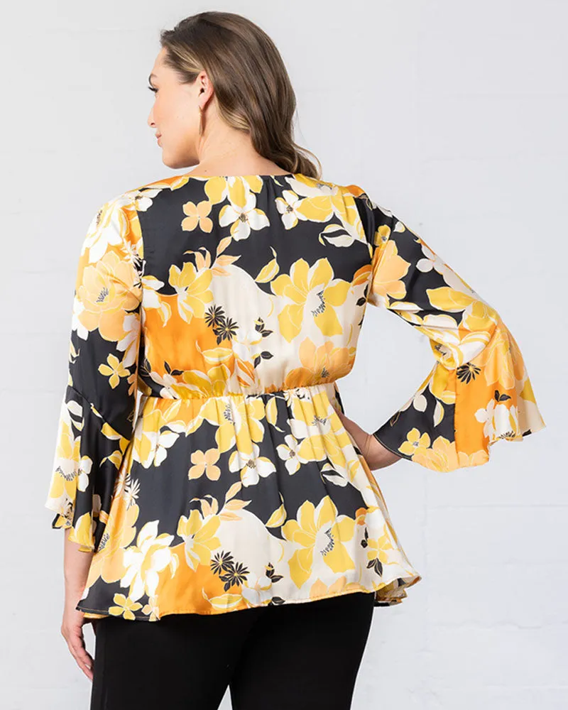 Honey Satin Bell Sleeve Top - Sale!