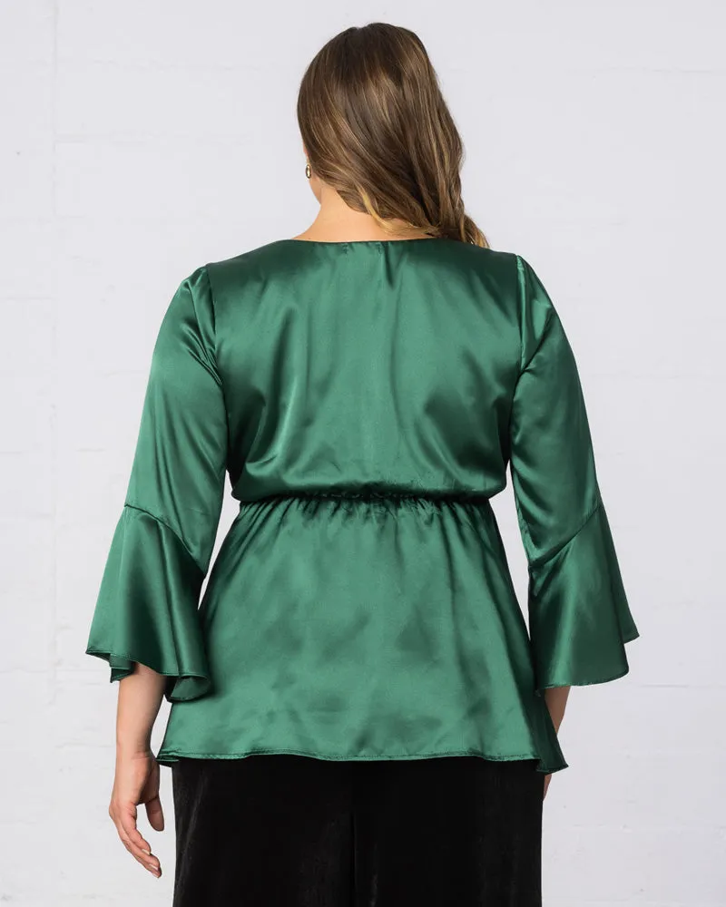 Honey Satin Bell Sleeve Top - Sale!