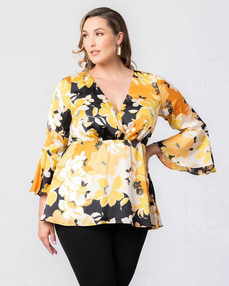 Honey Satin Bell Sleeve Top - Sale!