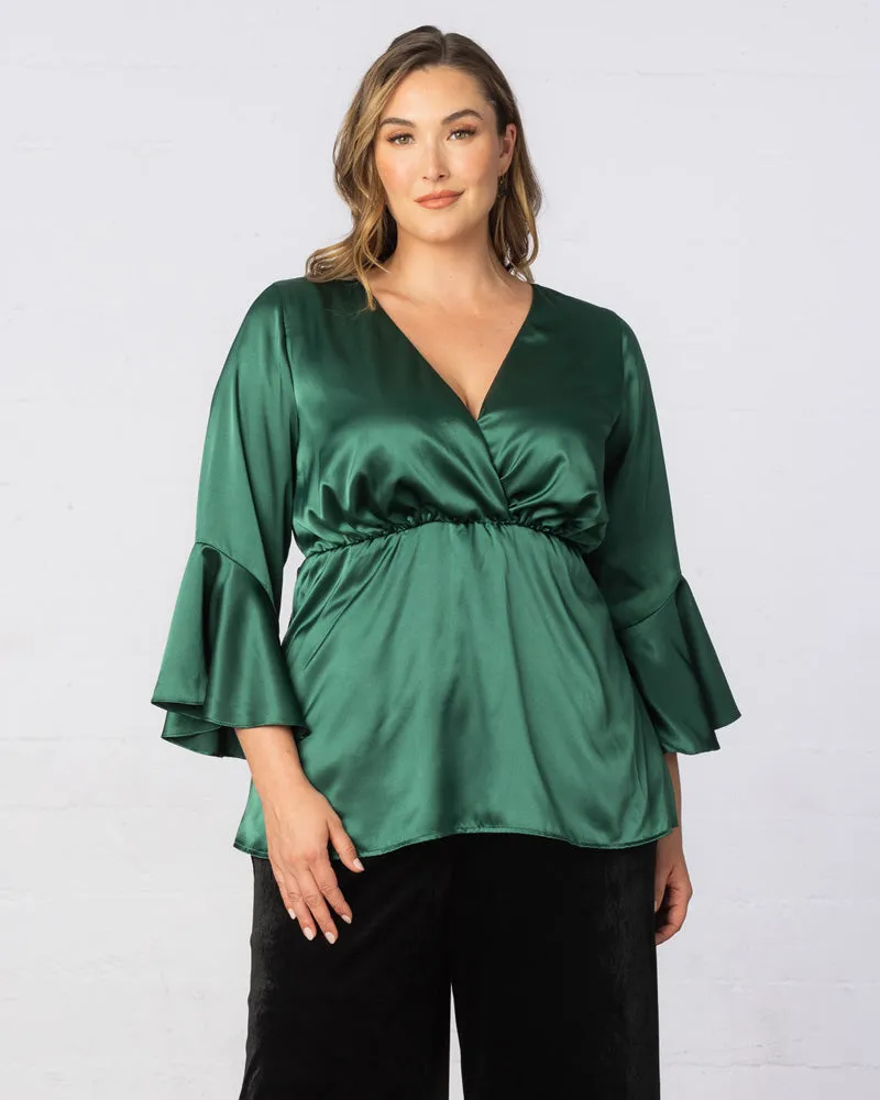 Honey Satin Bell Sleeve Top - Sale!