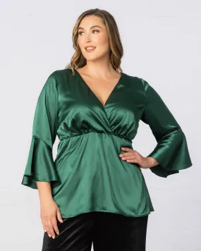 Honey Satin Bell Sleeve Top - Sale!