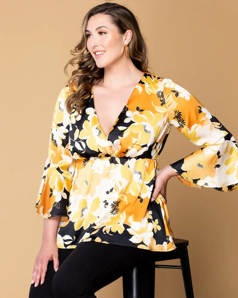 Honey Satin Bell Sleeve Top - Sale!