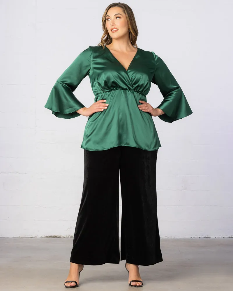 Honey Satin Bell Sleeve Top - Sale!