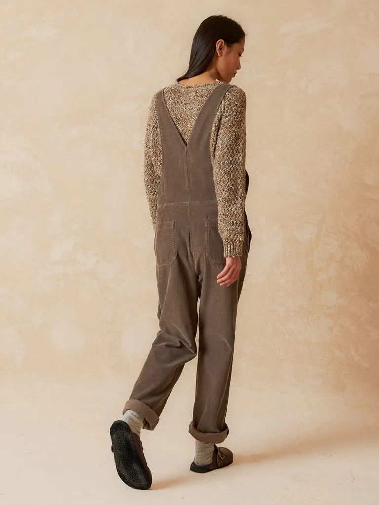 Indi & Cold Cord Dungarees in Cement