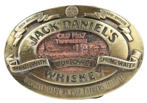 Jack Daniels Old No 7 Tennessee Gold Copper Plated Belt Buckle