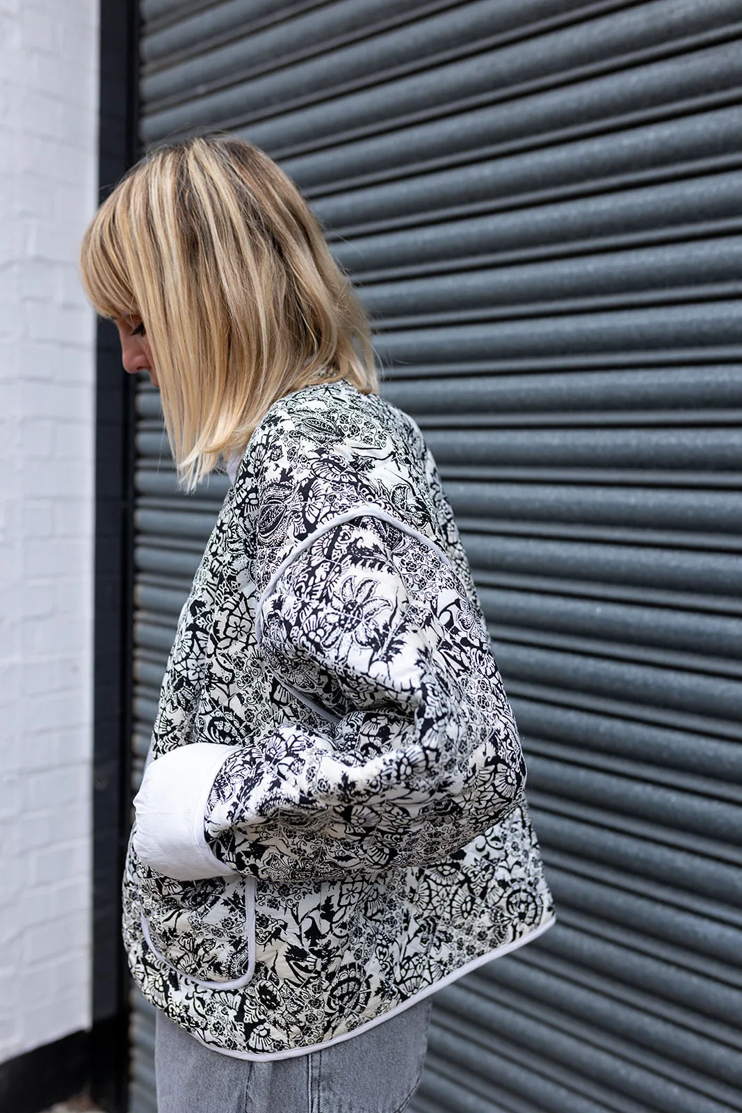 Jasmine Floral Print Cotton Quilted Jacket by Raf and Grace