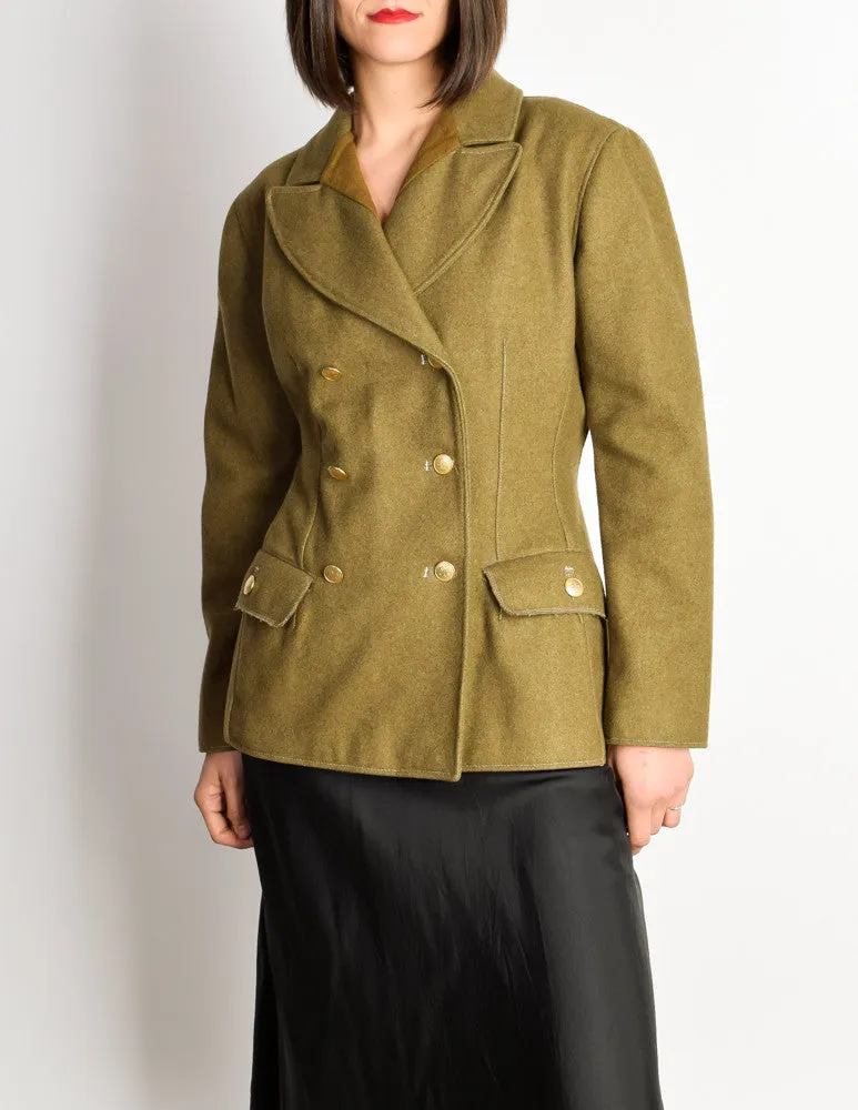 Jean Paul Gaultier Vintage Green Wool Military Blazer Jacket