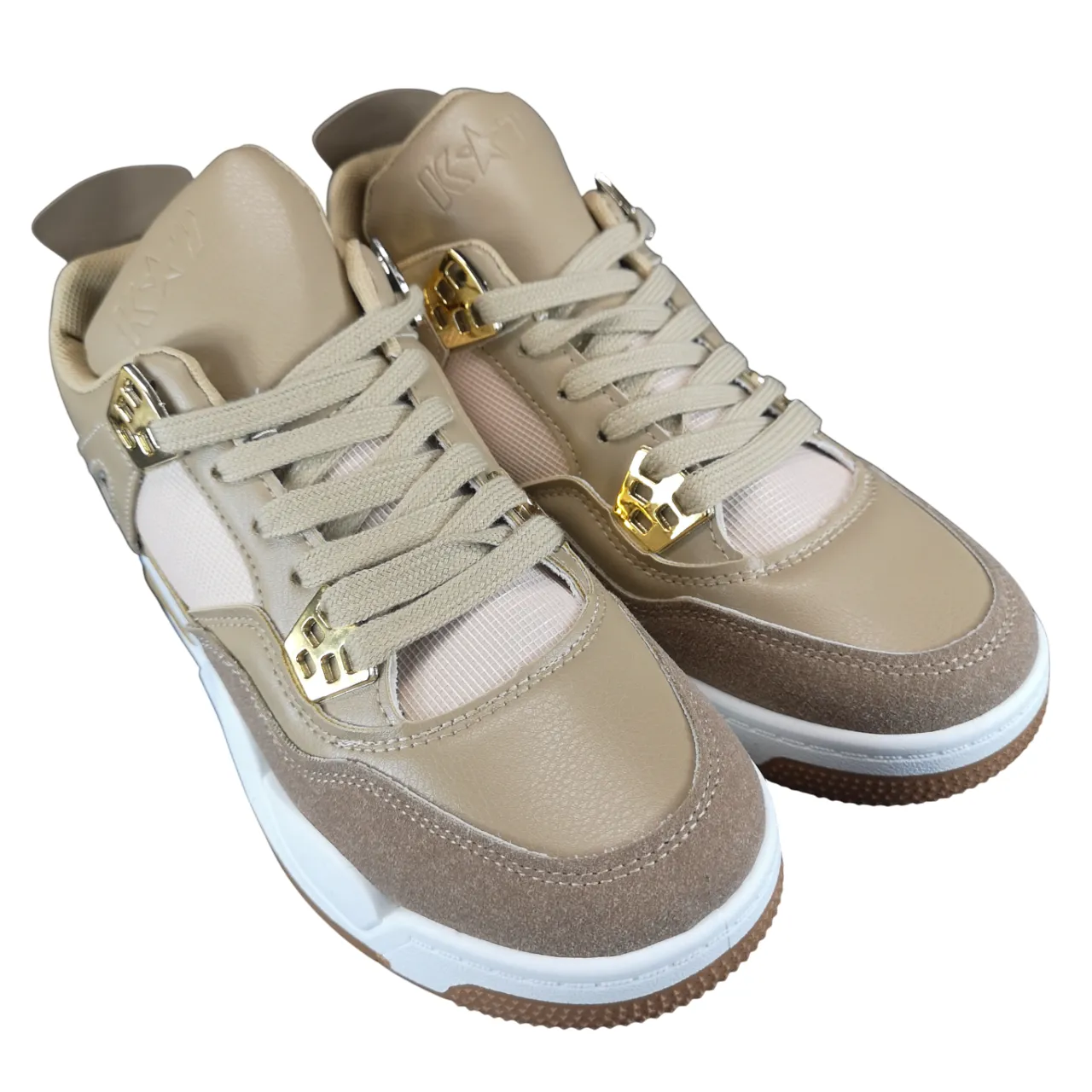 K7 Jordan AJ Gold Camel Sneaker