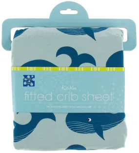 KicKee Pants Jade Whales Fitted Crib Sheet