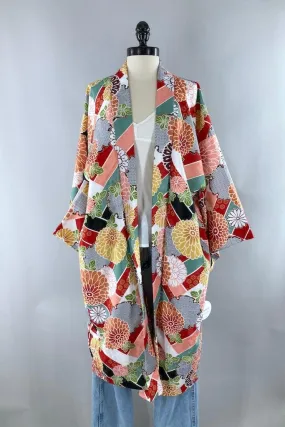 Kimono Red Floral Cardigan