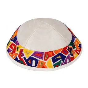 Kippah - Embroidered - Geometry "Joseph's Coat" Multicolor