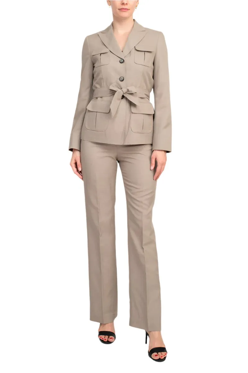 Le Suit 2pc Melange Jacket And Pant Set