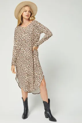 Leopard Pocket Midi Dress