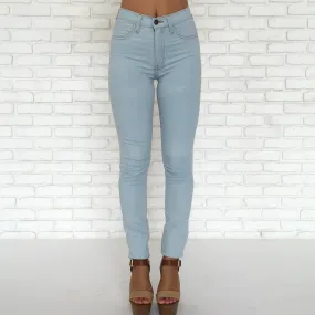 Light Blue Denim High Waist Skinny Pants