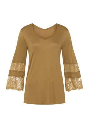 Lilova Relaxed V-Neck Knit Top | Gold 76166-1246