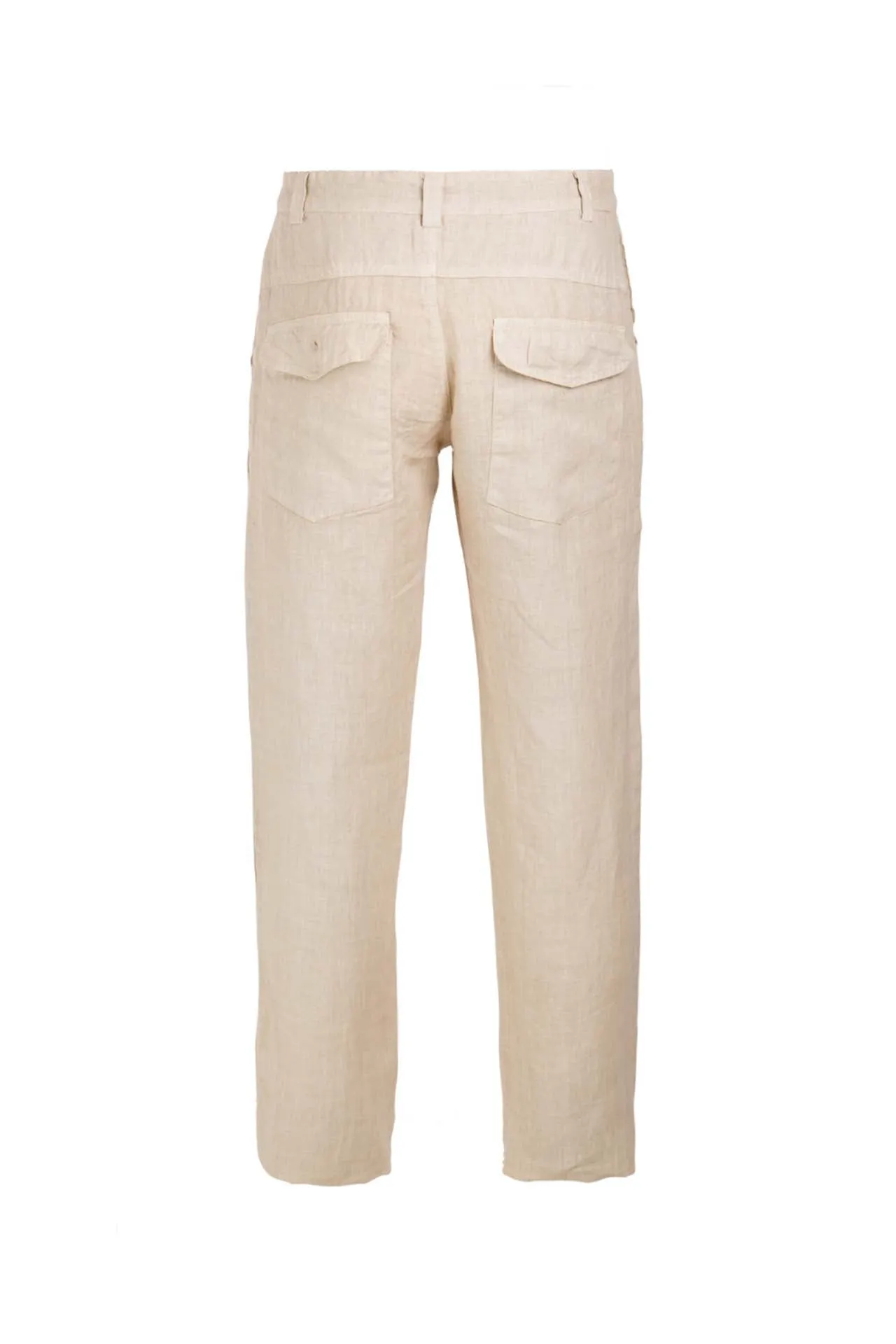 Linen Pants With Back Cargo Pockets