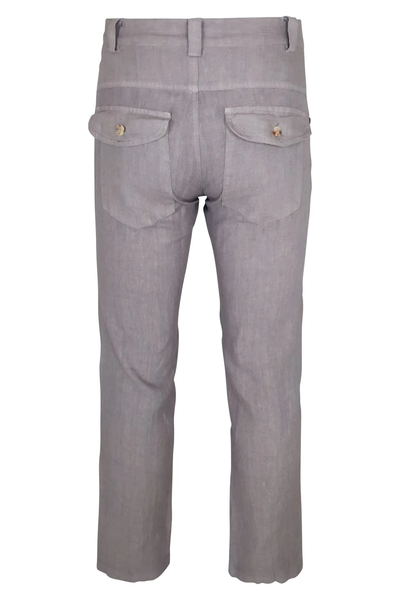 Linen Pants With Back Cargo Pockets