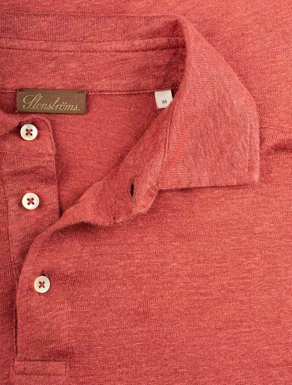 Linen Polo Shirt Rust