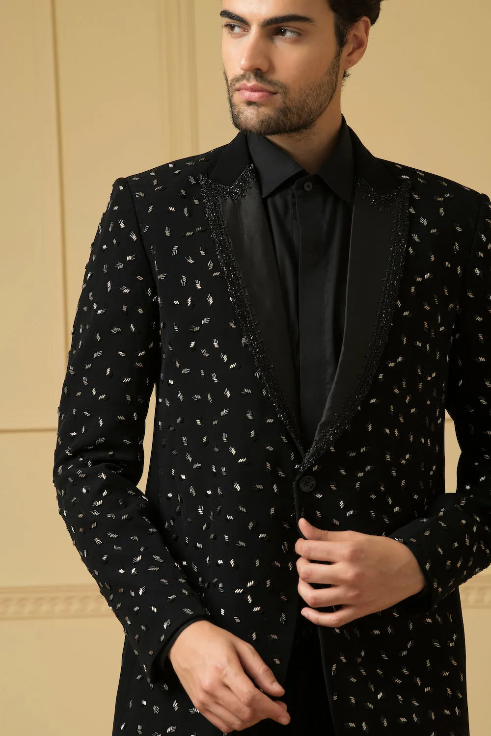 Men's Black Beads Blazer - Hilo Design