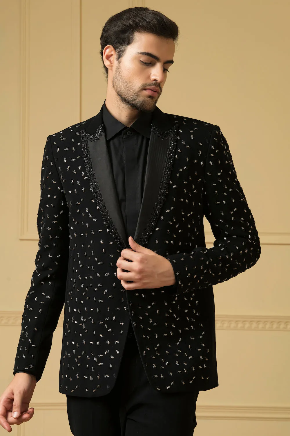 Men's Black Beads Blazer - Hilo Design