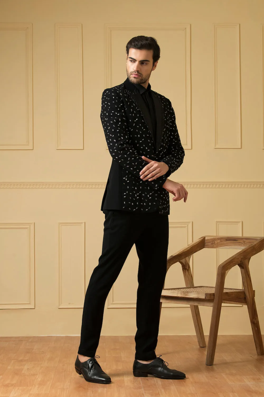 Men's Black Beads Blazer - Hilo Design