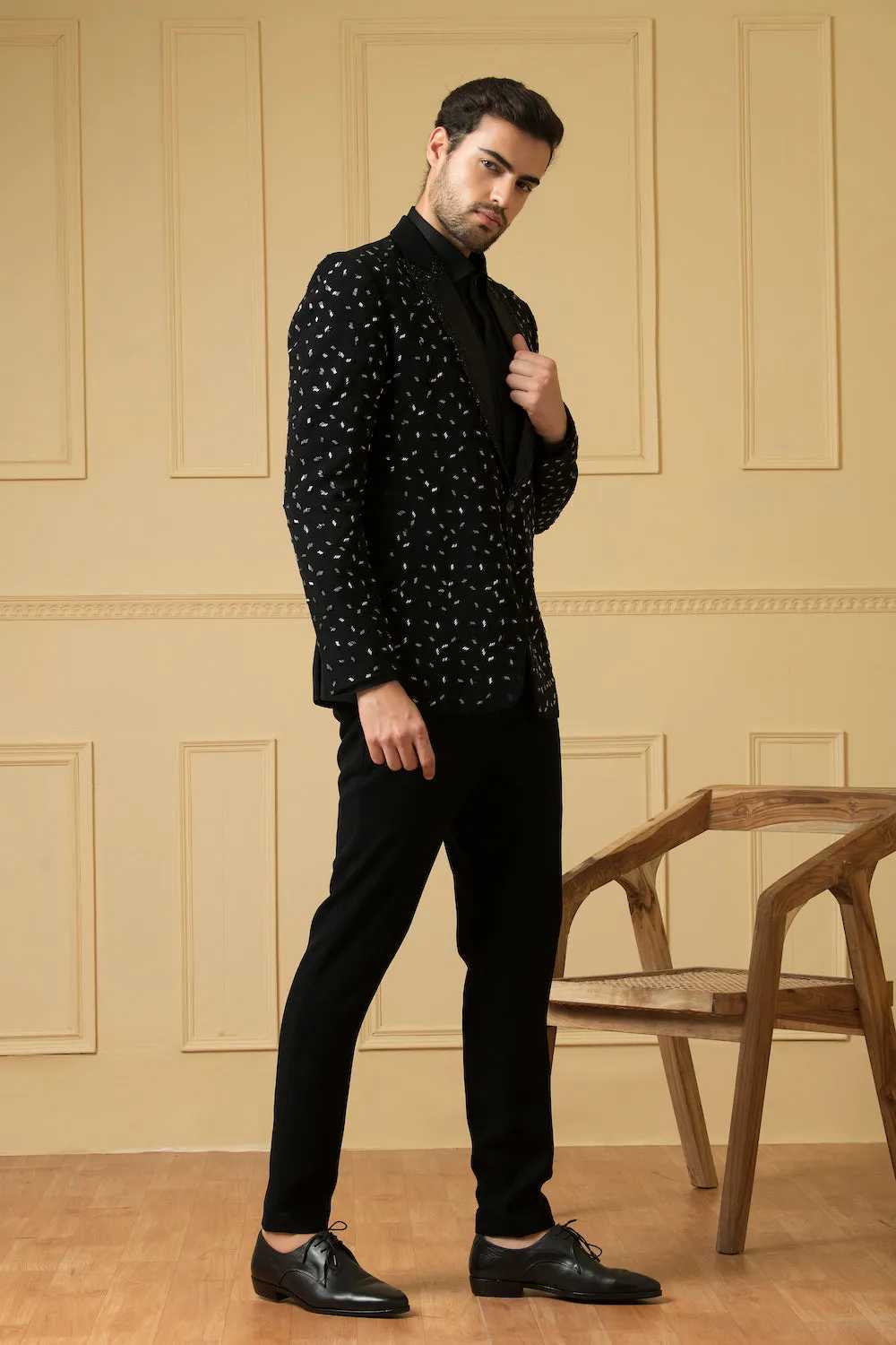 Men's Black Beads Blazer - Hilo Design