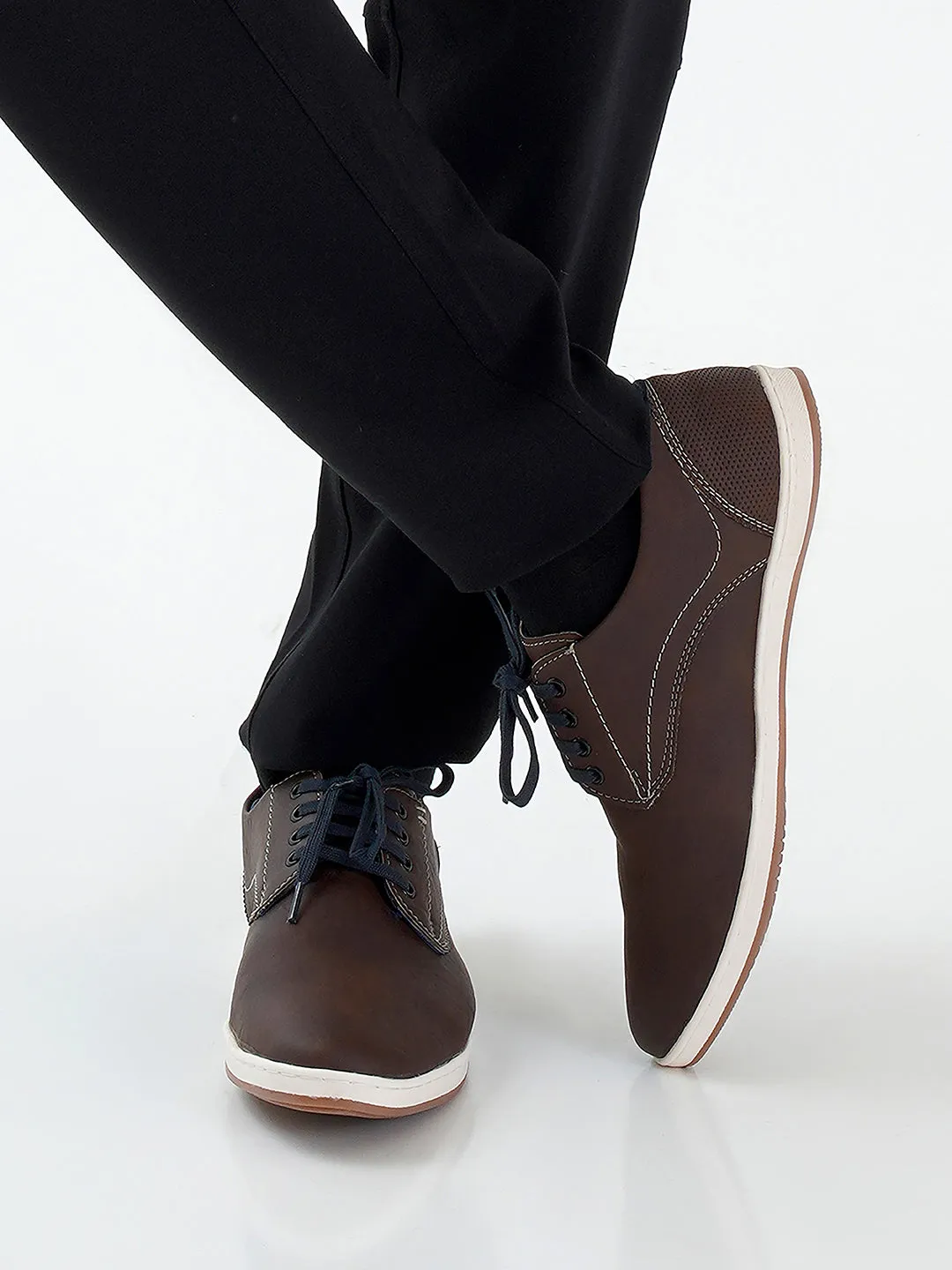 Men's Brown Regular Toe Lace Up Casual (IX1012)