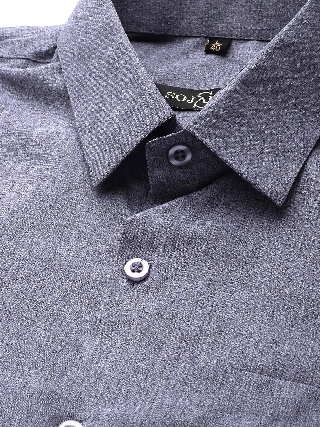 Men's Cotton Dark blue Casual Shirt