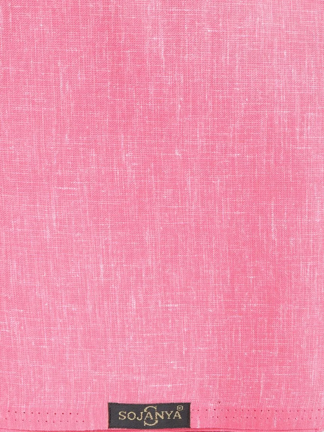 Men's Cotton Linen Blend Dark Pink Unstitched Shirt Fabric 2.25 Metres - Sojanya