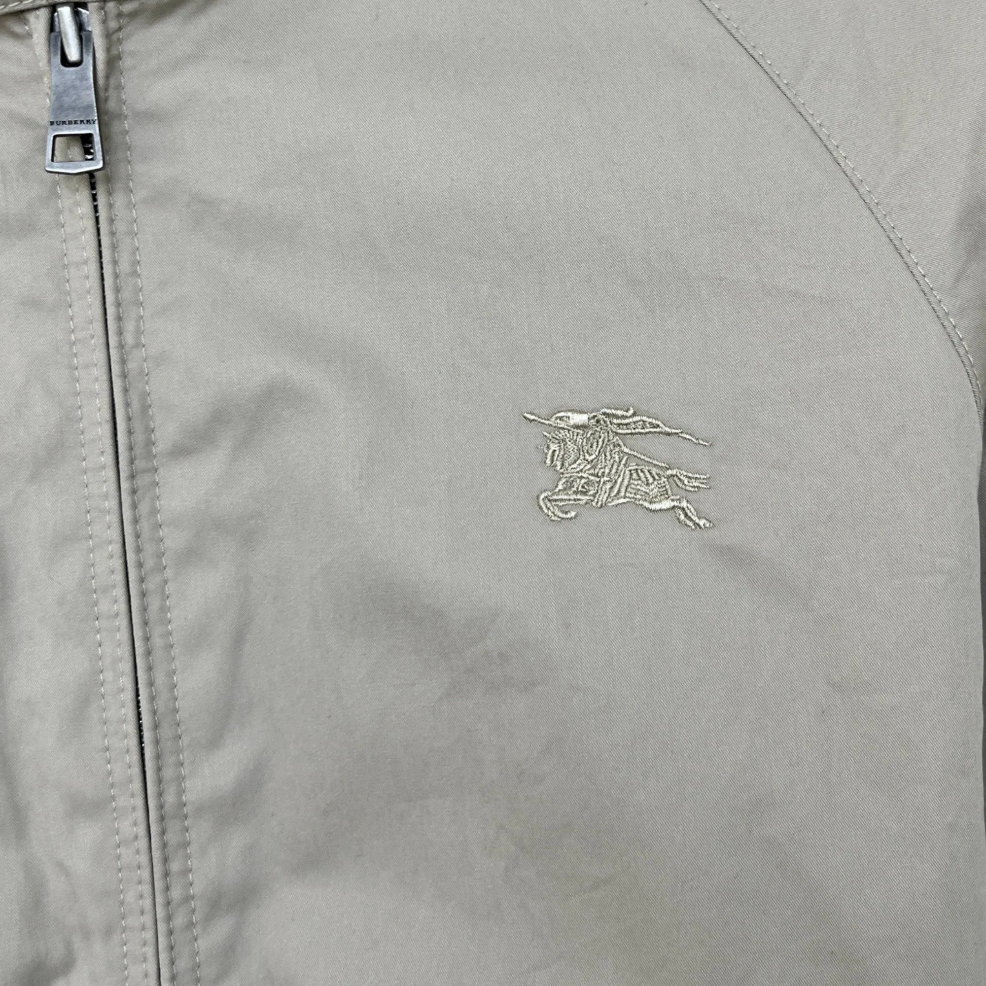 Men's Embroidered Logo Jacket Beige Size M