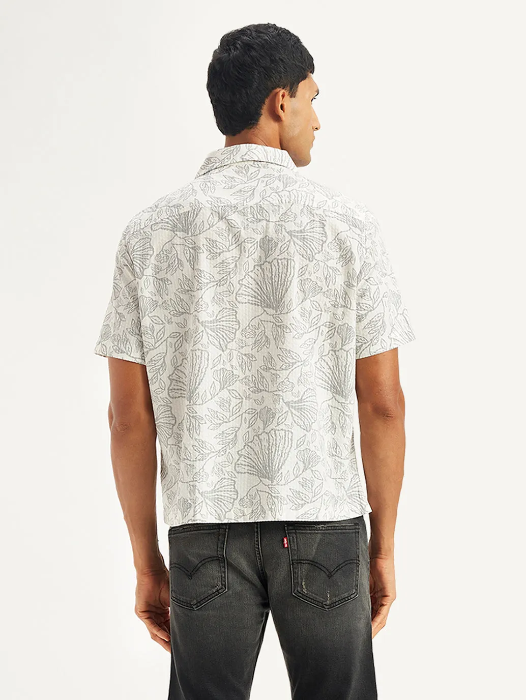 Men's Floral Print Relaxed Fit Camp Shirt