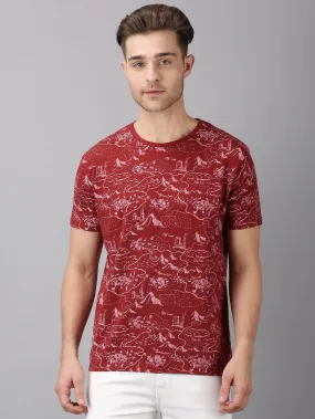 MEN'S MAROON SLIM FIT T.SHIRT