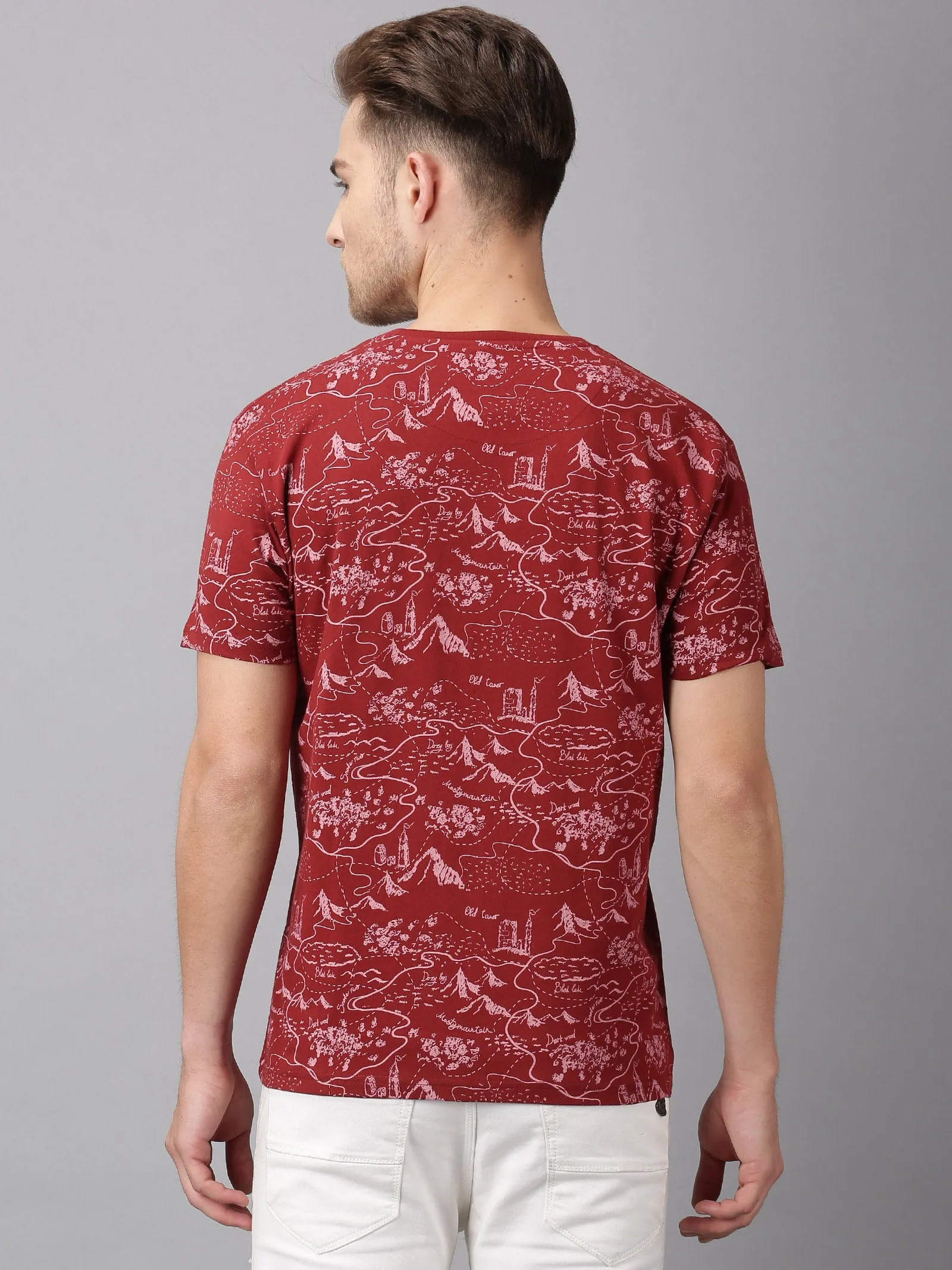 MEN'S MAROON SLIM FIT T.SHIRT