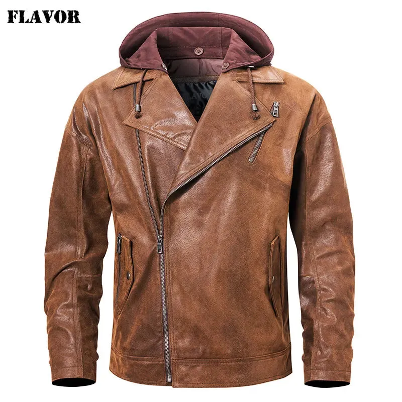 Men's Real Leather Moto Jacket