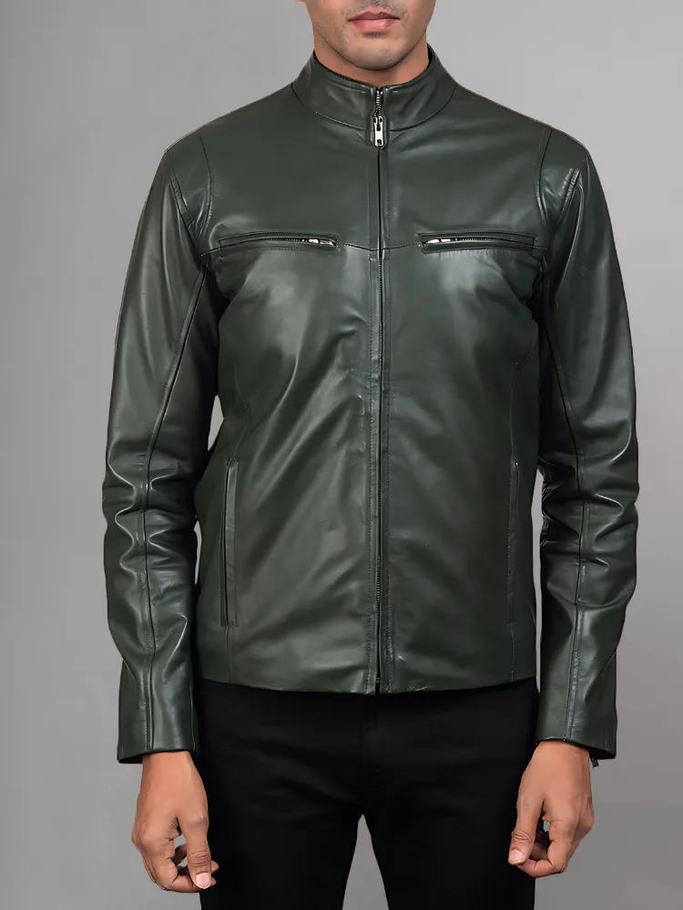 Mens Retro Cafe Racer Distressed Brown Jacket