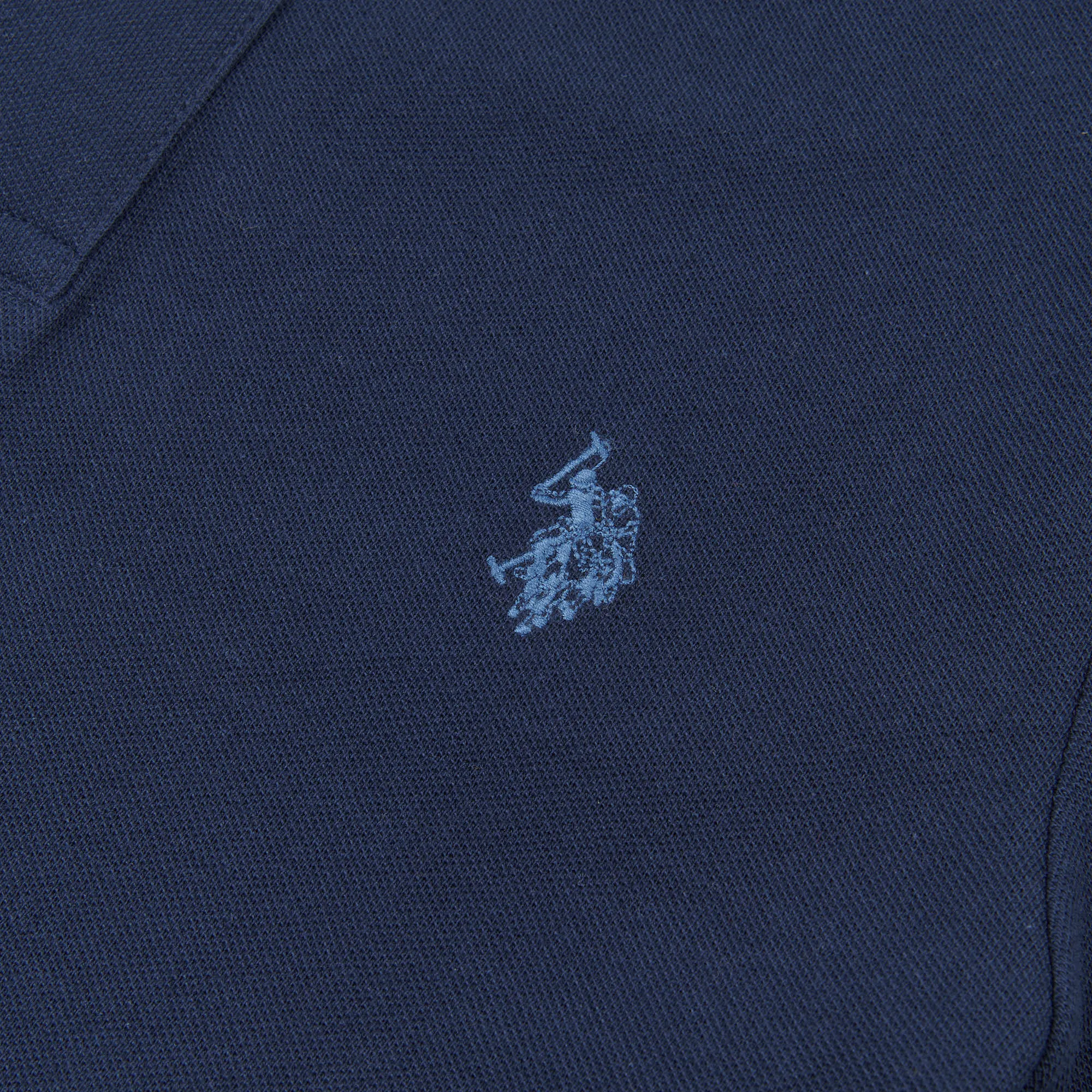 Mens Twin Tipped Pique Polo Shirt in Navy Blue