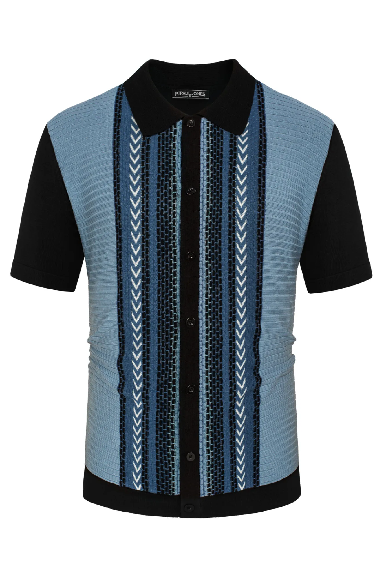 Mens Vintage Polo Shirts Contrast Stripe Retro Short Sleeve Knit Button Down Polo Cardigan Shirt