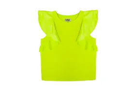 MIA Flutter Sleeve Top in Lime