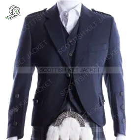 Midnight Blue Crail Kilt Jacket and Waistcoat