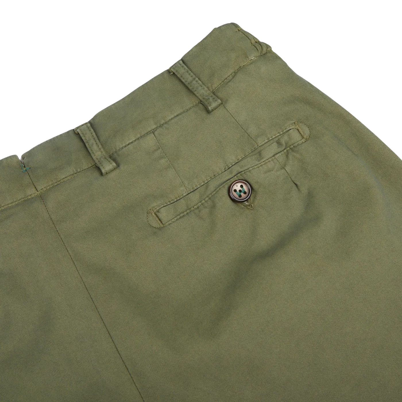 Military Green Cotton Stretch Chinos