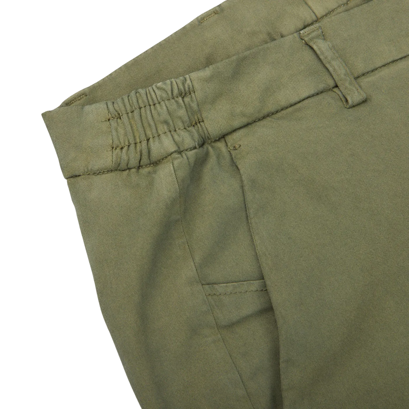 Military Green Cotton Stretch Chinos