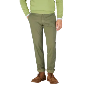 Military Green Cotton Stretch Chinos