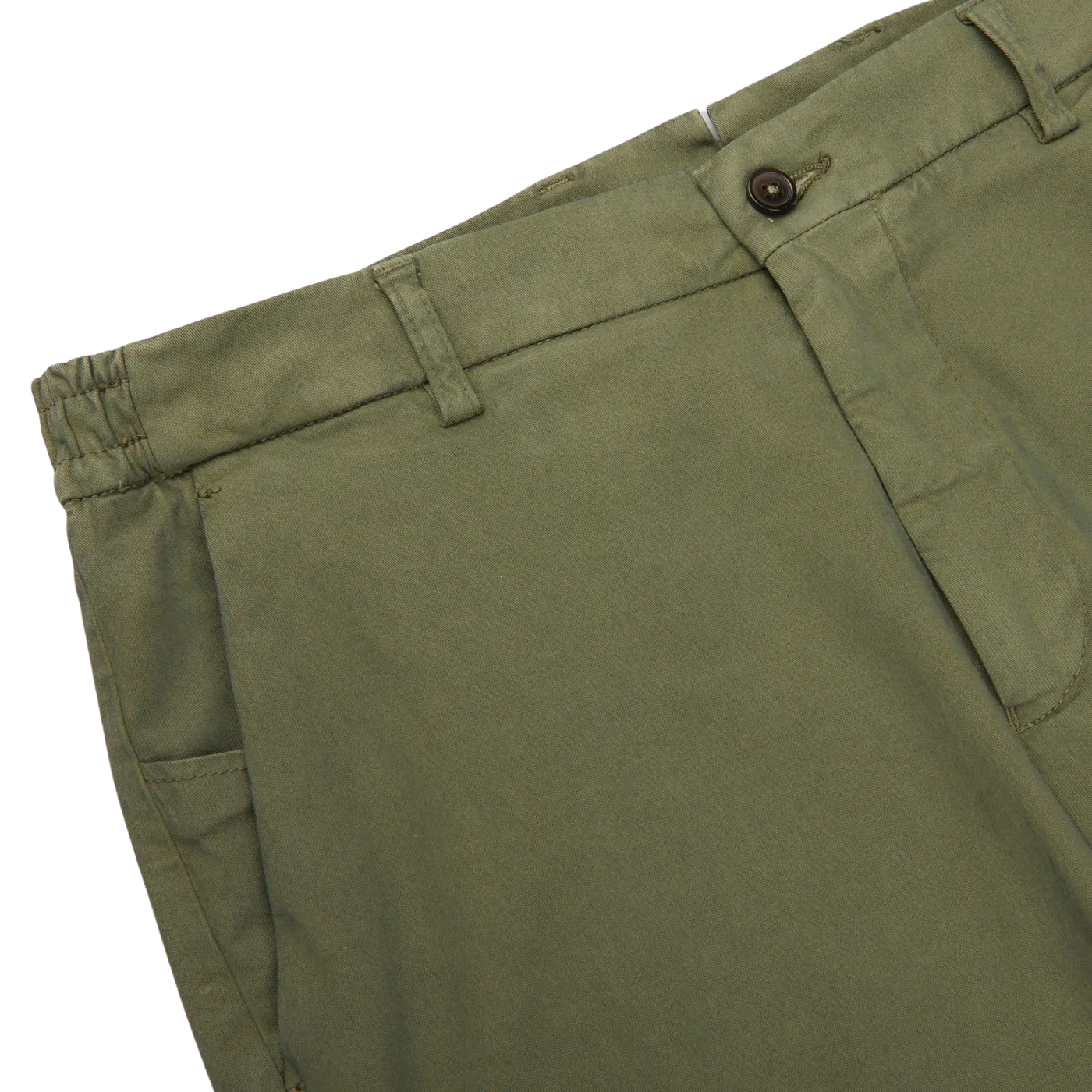 Military Green Cotton Stretch Chinos