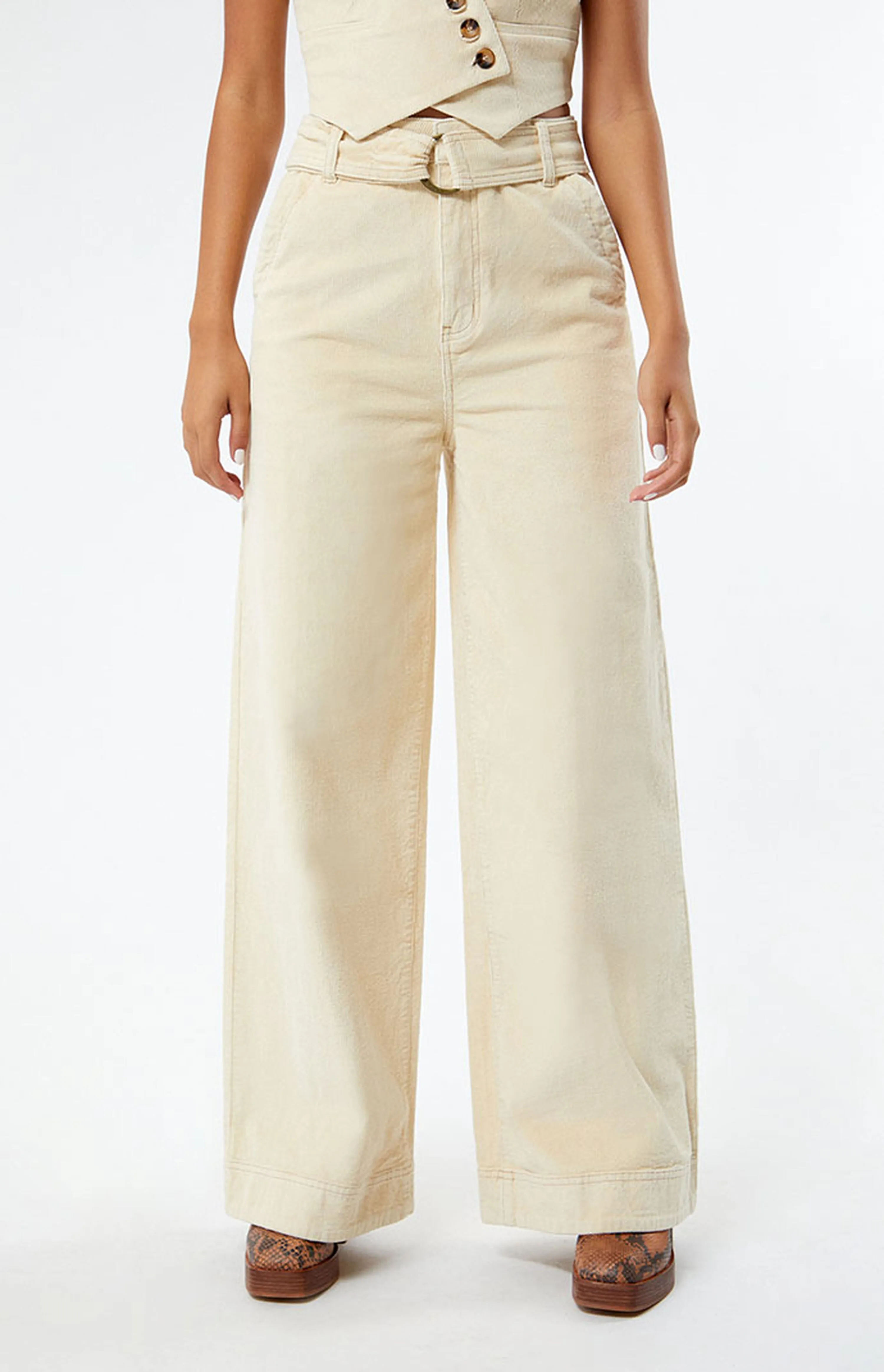 Minkpink Thea Corduroy Pants in Cream